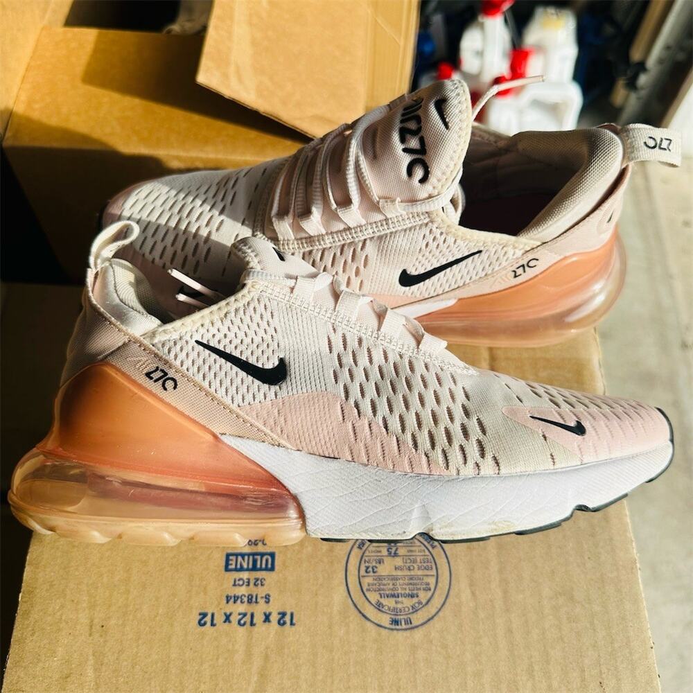 Nike Air Max 270 Womens Sneakers Light Soft Pink White Running Shoes | Size 10